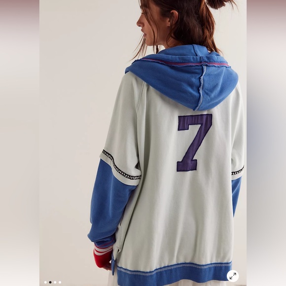 FREE PEOPLE We The Free Royals QUEENS Zip Up Hoodie Sweatshirt - Picture 2 of 5